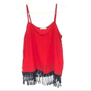 2/$30 Newbury Kustom - Red & Black Dressy Tank Top Size Medium